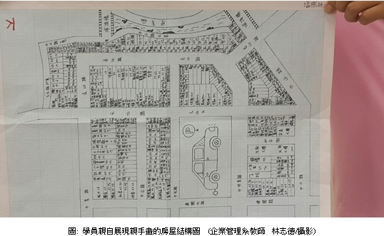 學員親自展現親手畫的房屋結構圖