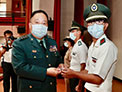 徐衍璞參與南亞技術學院ROTC開訓典禮，勉莫忘報國初衷。（陸軍司令部提供）