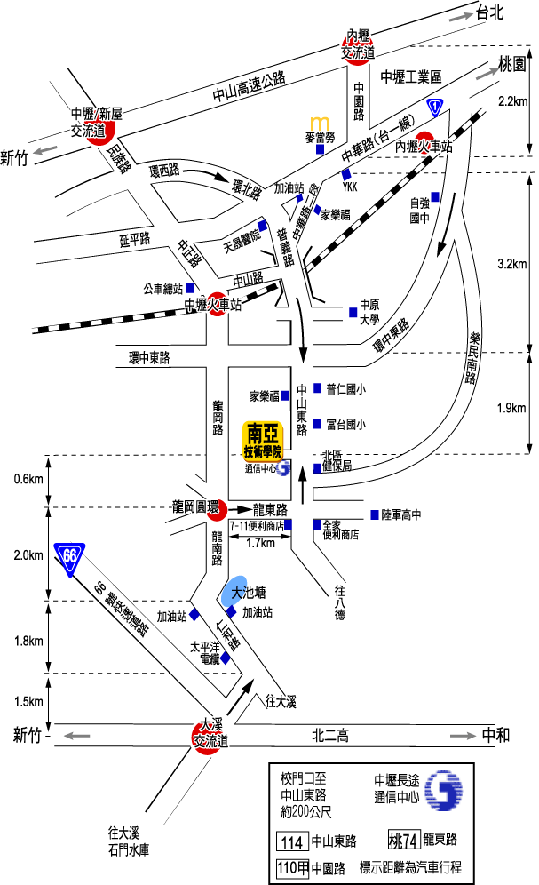 南亞技術學院-交通路線圖二